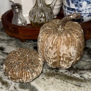 Glittery Velvet Pumpkins